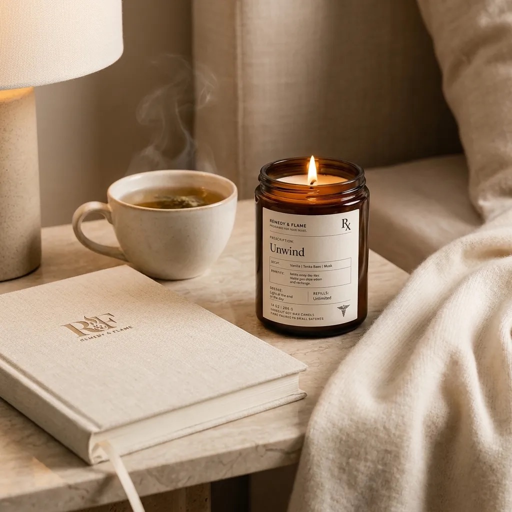 Sunday morning coffee beside the candle