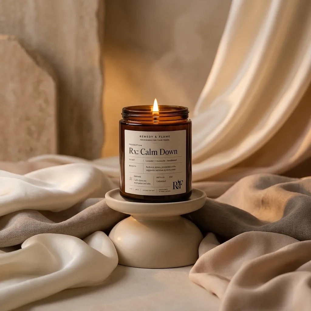 Warm candlelight on soft fabric as the light moves