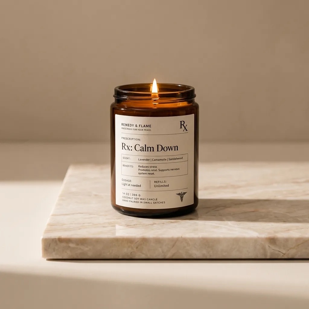 A quiet evening, the candle burning on a bedside tray